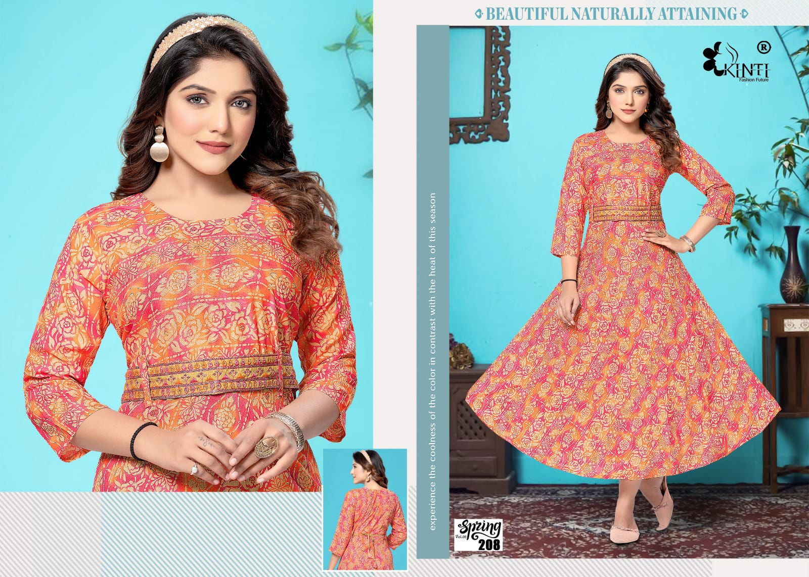 Spring Vo 8 By Kinti Long Designer Kurtis Catalog
